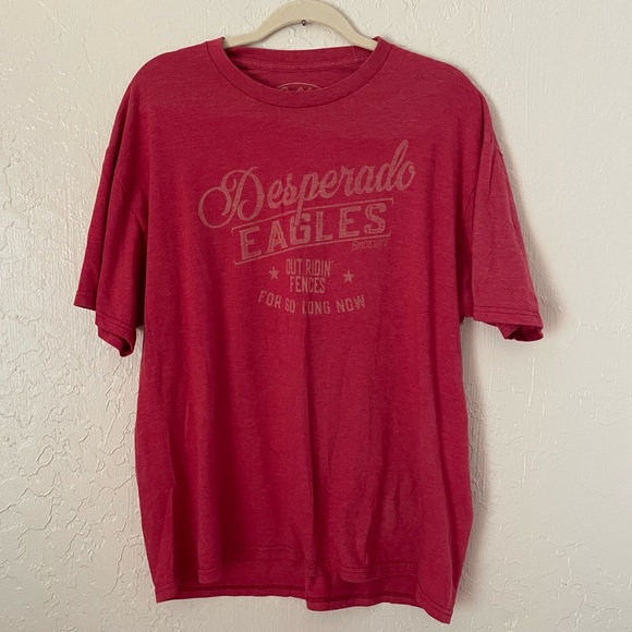 Men’s Graphic T-Shirt Eagles Desperado Red Size XL - Picture 1 of 4